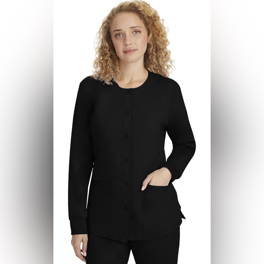 Healing Hands purple label 5063, women’s scrub jacket, 4X, Black